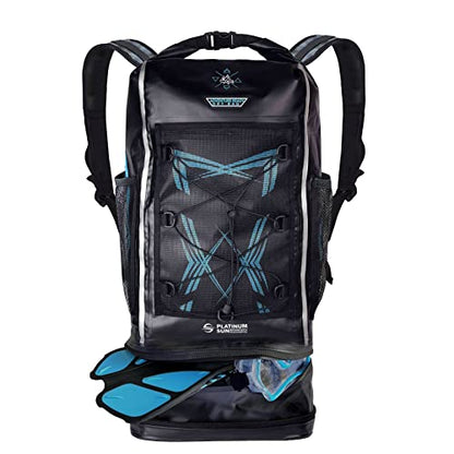 Platinum Sun Dry Bag Backpack Waterproof 40L Heavy Duty Roll-Top beach bag with Compartment for Dirty Stuff for Travel, Hiking, Boating