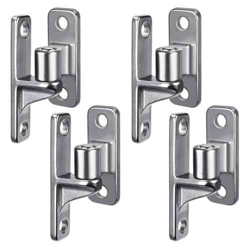 Dolibest Heavy Duty 304 Stainless Steel Gate Hinges, Non-Welded One-Piece Design, Wall Mount Gate Hinges with 5/8'', Post Mounting for Farm Gates Wall/Wooden Fences, 600 lbs Capacity, (4 Set) - color: Silver 4-pack