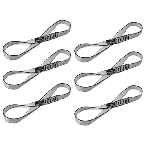 18MM Nylon Climbing Sling Runner 23KN CE2008/EN566 Strong Webbing Straps for Rock Climbing,Mountaineering, Rappelling, Swing, Yoga Hammock etc - color: Grey, size: 30cm/ 12inch |Pack of 6