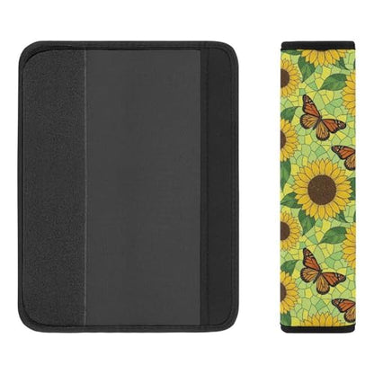 2 Pack Sunflowers Monarch Butterfly Seat Belt Shoulder Pad Universal Soft and Comfortable Shoulder Protector for Kids, Most Cars, Pressure Relief - color: Pattern 1238
