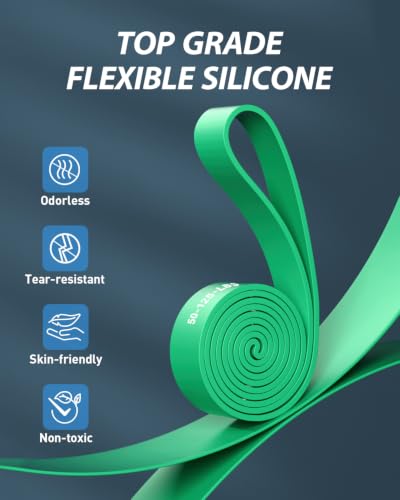 Dapofajo Resistance Bands for Working Out: Silicone 5-Level Exercise Bands, 3X Tear-Resistant, Pull Up Assistance - Physical Therapy & Strength Training for Men & Women