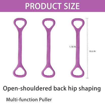 Figure 8 Resistance Band with Handles Elastic Exercise Band for Arm Back & Shoulder Workout Non-Slip 8 Shaped Resistance Band for Home Gym Yoga Pilates Stretching & Physical Therapy 3Pack - color: Purple