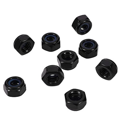 5/16-18 Nylon Insert Hex Lock Nuts Locknuts, 304 Stainless Steel 18-8, Black Oxide, 25 PCS - color: Black, size: 5/16-18