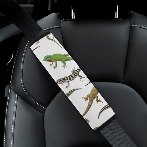 2 Pack Reptile Lizard Seat Belt Shoulder Pad Universal Soft and Comfortable Shoulder Protector for Kids, Most Cars, Pressure Relief - color: Pattern 833