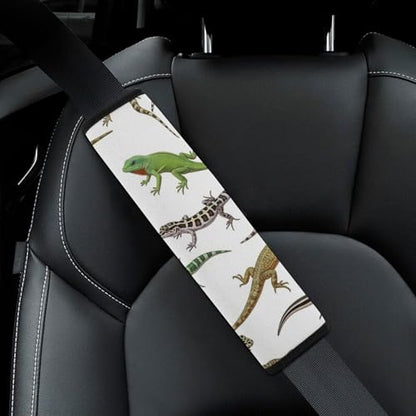 2 Pack Reptile Lizard Seat Belt Shoulder Pad Universal Soft and Comfortable Shoulder Protector for Kids, Most Cars, Pressure Relief - color: Pattern 833