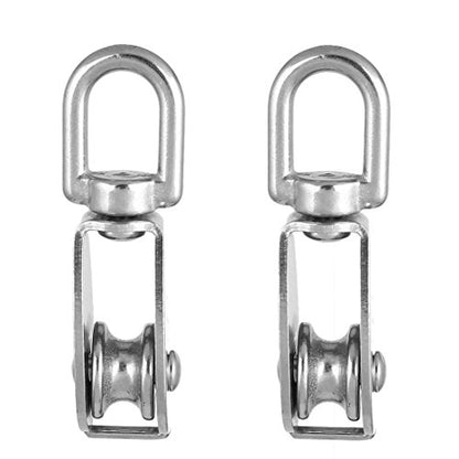 10 Pcs M20 Single Pulley, Stainless Steel Wire Rope Crane Pulley Block | M20 Lifting Crane Swivel Hook Single Pulley Block Hanging Wire Towing Wheel - style: 10 Pack M20 Single