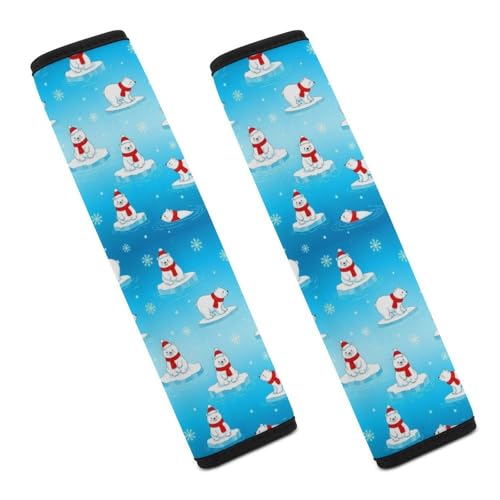 Universal Fit Polar Bear North Pole Car Seat Belt Pad for Elderly Support, Stroller Pushchair High Chair, 1 Pair Shoulder Harness Cover Neck and Shoulder Support - color: Pattern 214