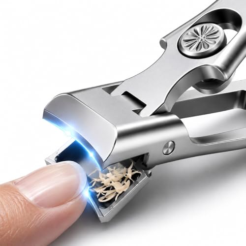 German Heavy Duty Nail Clippers for Thick Toenails, Ultra Sharp Toenail Clippers with Catcher, Heavy Duty Toenail Cutter with Storage Box, Free Nail File Included (Silver) - color: Silver