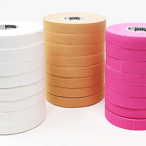 Bighorn Athletics Pro Finger Tape + Tin, 0.3" x 45Ft, 8 Rolls, Pink | Pro Series competition tape – 50% stronger than cotton. Residue-free, sweat-proof adhesive for Jiu Jitsu & hard training. - color: Pink