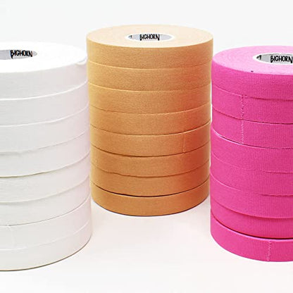 Bighorn Athletics Pro Finger Tape + Tin, 0.3" x 45Ft, 8 Rolls, Pink | Pro Series competition tape – 50% stronger than cotton. Residue-free, sweat-proof adhesive for Jiu Jitsu & hard training. - color: Pink