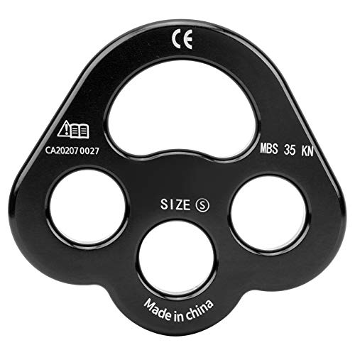 for claw Rigging Plate , 3 Hole Force Rigging Plate , Descender Plate , for claw Rigging Plate long-lasting Climbing Equipment for Outdoor Adventures (black)