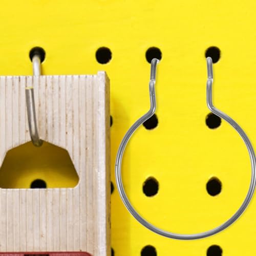 8pcs Heavy Duty Metal Pegboard Wall Hooks for Garage Tool Storage, Industrial Hardware Hanging Board Accessories, Silver Peg Board Holders for Organizer