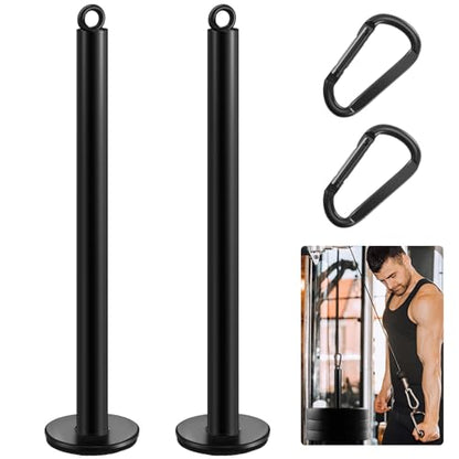 Lasnten 2 Set Weight Loading Pin Fit 1 Inch Standard Weight Plate Heavy Duty Loading Pin with Carabiner for Cable Pulley LAT Pulldown System Home Gym Strength Training Equipment(Diameter 0.8 Inch) - size: 0.8'' D X 12.6'' H