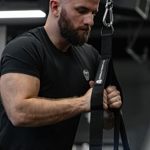 Gymreapers Tricep Rope Cable Attachment - Multi-Workout Tricep Pull Down Cable Attachment - Perfect Gym Cable attachments (3 Lengths Built in One) - color: Gray, size: Tricep Rope - 27"