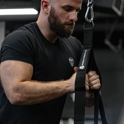 Gymreapers Tricep Rope Cable Attachment - Multi-Workout Tricep Pull Down Cable Attachment - Perfect Gym Cable attachments (3 Lengths Built in One) - color: Gray, size: Tricep Rope - 27"
