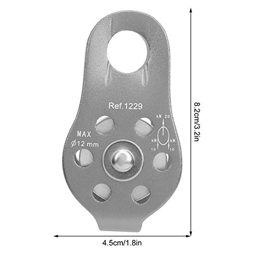 20KN Outdoor Climbing Pulley, Aluminum Side Swing Pulley, Climbing Pulley for Climbing Aloft Work Rappelling Rescue - size: Gray