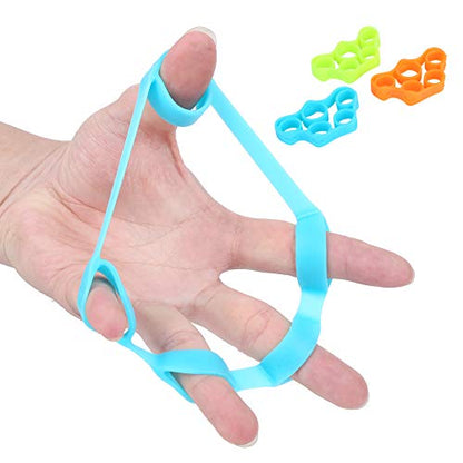 Finger Hand Trainer | 3Pcs Trapezoid Training Bands for Guitar/Piano/Climbing | Silicone Grip Strengthener for Wrist & Forearm