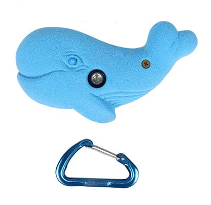 Atomik Rock Climbing Holds XL Bolt-On Whale in Blue