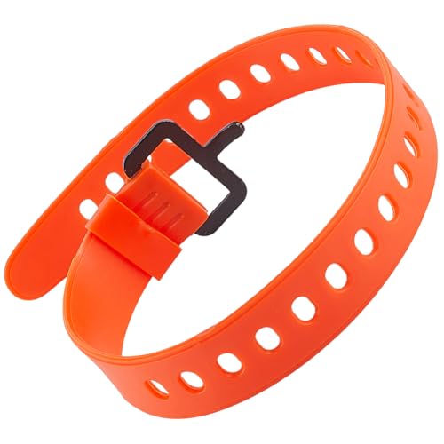 GORGECRAFT 2Pcs Lashing Buckle Strap Orange Rubber Multifunctional Quick Release Luggage Cargo Fastener Organizer Loop Rope Tension Straps for Camping Yoga Mats Hose Cords Bike - color: orange