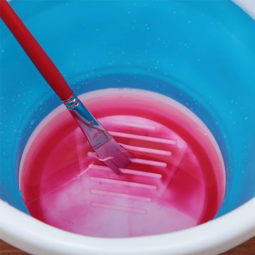 Creative Mark Collapsible 1.5L Water Bucket for Artists - Durable Foldable Bucket, Scalloped Rim, Built-in Agitator, Space-Saving & Easy to Wash, Ideal for Painters, Teachers & Students - size: 1.5L Bucket