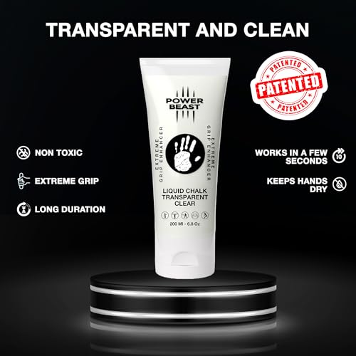 Clear Liquid Chalk, Non Sticky Grip Enhancer, Dry Hands, Transparent Liquid Chalk, Anti-Slip Solution, Dry Grip for Tennis, Golf, Pole Dancing, Gaming, and All Sports - size: 200ML
