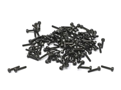 iexcell 100 Pcs M2 x 10mm Thread Pitch 0.4 mm Alloy Steel 12.9 Grade Hex Socket Head Cap Screws Bolts Kit, Black Oxide Finish - size: M2 x 10mm