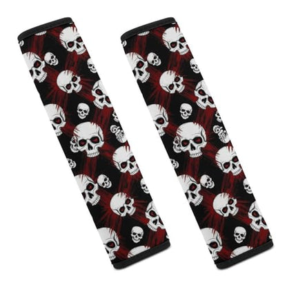 2PCS Skull Blood Splatter Car Seat Belt Pad Universal Fit Seat Belt Covers Cushion for Kids, Car Seats Pushchair Strollers High Chair Pushchair, Easy Install (No Tool) - color: Pattern 660