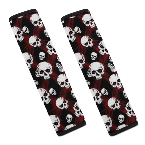 2PCS Skull Blood Splatter Car Seat Belt Pad Universal Fit Seat Belt Covers Cushion for Kids, Car Seats Pushchair Strollers High Chair Pushchair, Easy Install (No Tool) - color: Pattern 660