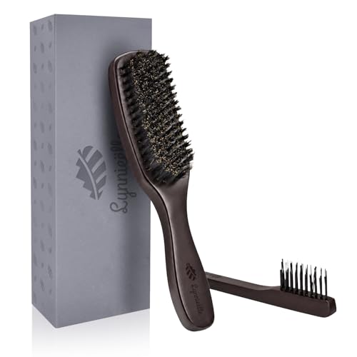 Slick Back Hair Brush Boar Bristles,Smoothing Hair Brush For Fine Hair | Adding Shine,Smoothness＆Volume | Handmade Wooden Boar Bristle Hair Brush | Designed for Fine&Thin Hair