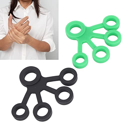 Finger Stretcher Silicone Resistance Bands Hand Strengthener for Finger Grip Exercise Hand Training Office Workers Travelers Dark Green Black 2 Pack 11LB