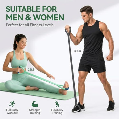 Figure 8 Resistance Band with Handles, Elastic Bands for Working Out,Arm,Back,Shoulder Training Elastic Ropes - color: Green & Gray