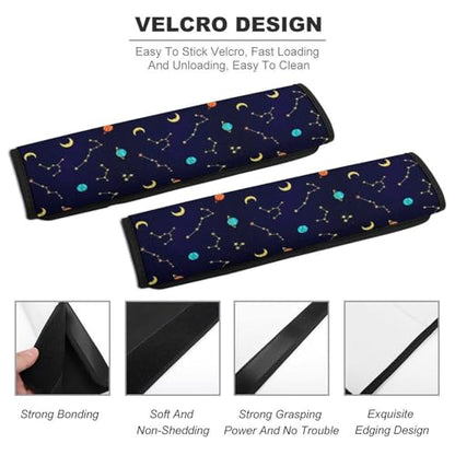 Universal Soft and Comfortable Car Seat Straps Shoulder Pads for Girls and Boys, Most Cars, 1 Pair Space Galaxy Constellation Harness Pads Strap Comfortable Driving - color: Pattern 693
