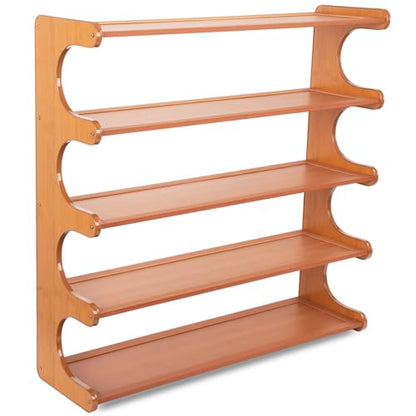 Shoe Rack,5 Tier Shoe Organizer Storage Shelf,Bamboo Narrow Shoe Closet,Small Space Shoe Rack,for Entryway Closet 26.77×7.48×25.98inch - size: 5 Tier-26.77" Wide