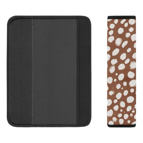 1 Pair White Dots Brown Skin Christmas Deer Print Car Seat Straps Shoulder Pads Soft Padded Harness Pads Strap for Adult Use, Stroller Pushchair High Chair, Comfortable Driving - color: Pattern 900