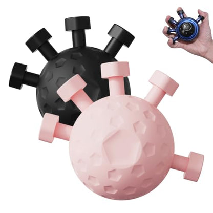 Finger Grip Strengthener, 2025 Hand Grip Strengthener Finger Exerciser, Finger Exerciser Gripper Tool, Finger Exercisers Gripper, Adjustable Hand Grip Strengtheners - color: Black + Pink