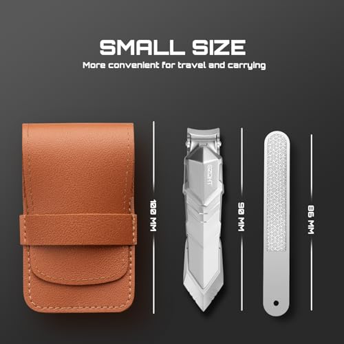 Nail Clippers,Precise and Durable Toe Nail Clippers with Catcher and Nail File,Fingernail Clippers forThick Nails,Nail Cutter Without Mess for Men and Women(Gray)