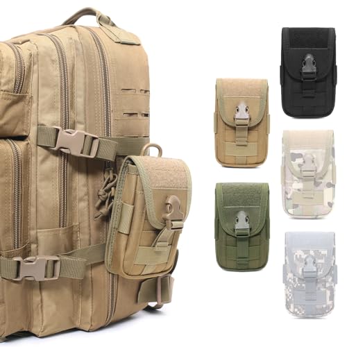 TRIWONDER Tactical Phone Pouch Molle, Smartphone Holster Bag EDC Utility Cellphone Lock Card Holder Organizer Fit for Waist Belt Case - color: 02 Green