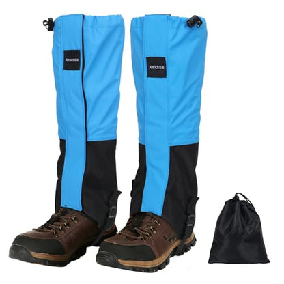 Waterproof Adjustable Hiking Gaiters for Men and Women, Snow Boots-Gaiters for Hiking in Hunting Sand Mud Mountain Climbing Snowshoeing - color: Sky Blue