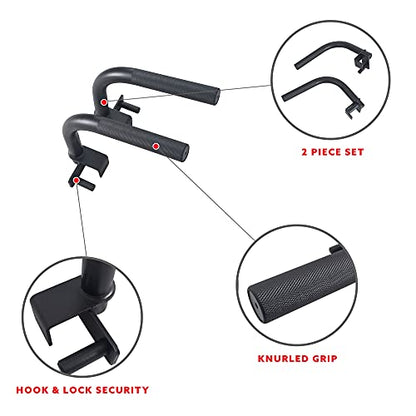 Sunny Health & Fitness Power Cage Squat Rack Attachments for Home Gym | Strength Training, Expanded Workout Variety, Durable Construction, Secure Fit, Quick Installation, Versatile Exercise Support - style: Dip Bar