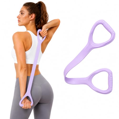 Upgraded Figure 8 Resistance Band with Handles, 35 lb Strong Stretch Exercise Band for Arms, Shoulders and Full-Body Workouts, Elastic Fitness Band for Women and Men