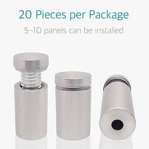 Lantee Sign Standoffs - 1/2" x 3/4" Glass Standoff Wall Mounts Screws Hardware Kit, Stainless Steel Standoff Bolts, 12x20mm, 20 Pcs - color: Silver, size: 1/2" x 3/4" / 12 x 20mm