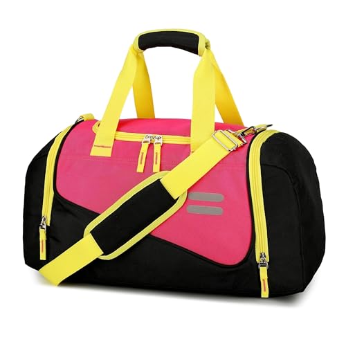 Urbanstand Gym Bag for Men & Women - 30L Duffel Bag with Shoe Compartment, Weekender Water Resistant Sports Duffle Bag for Travel, Fitness & Workouts, Pink Yellow - color: Pink Yellow