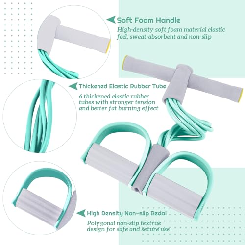 Women Fitness Exercise Equipment Trainer Set Pedal Resistance Band | Leg Arm Thigh Resistance Bands, Women Fitness Workout Equipment, Pedal Resistance Band with Handle, Yoga Pilates Body Fitness - color: Green
