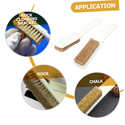 PRETYZOOM 2pcs Walnut Stone Cleaning Brush Boars Hair Brush for Climbing Sturdy Handle for Rock Climbing and Chalk Cleaning