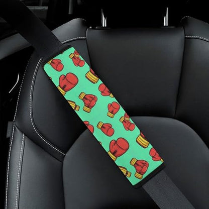 Soft Padded Car Seat Belt Pad for Elderly Support, Stroller Pushchair High Chair, 2 Pack Red Boxing Gloves Shoulder Harness Cover Anti-Slip Pad - color: Pattern 932