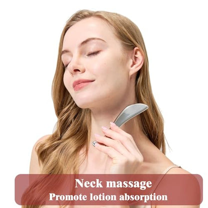 BYYDDIY Stainless Steel Gua Sha Facial Tools, Metal Gua Sha for Face,Tighten Skin Massage, Guasha Beauty Tool for Body Eyes (W.F-s.S) - style: W.F-s.S