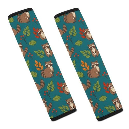 Soft Padded Car Seat Belt Pad for Child, Most Cars, 2 Piece Raccoon Seat Belt Cushion Comfortable Driving - color: Pattern 372