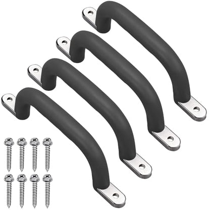 Dolibest 9.64'' Safety Handles, Non-Slip Swing Set Grips for Playset, Climbing Frame, Play House, Indoor Monkey Bars & Treehouse Accessories, Black (4Pack) - color: Black 4pcs