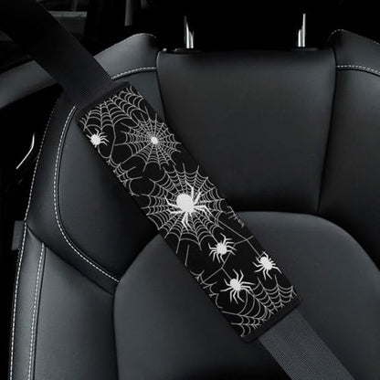 2 Pack Halloween Spiderweb Spiders Car Seat Belt Pad Breathable Shoulder Harness Cover for Adult Use, Stroller Pushchair High Chair, Pressure Relief - color: Pattern 1156