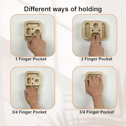 Climbing Hangboard Rock Climbing Training as Climbing Fingerboard with Jugs, Slopes and Edges, Pockets as Door Mounted Training Station Rock Climbing Pull Up Bar